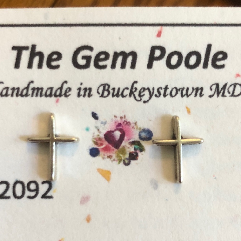 Cross 925 Sterling Silver Stud Earrings